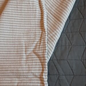 Pottery Barn Wheaton Striped Linen Cotton Duvet Cover Linen Blend Queen Ticking